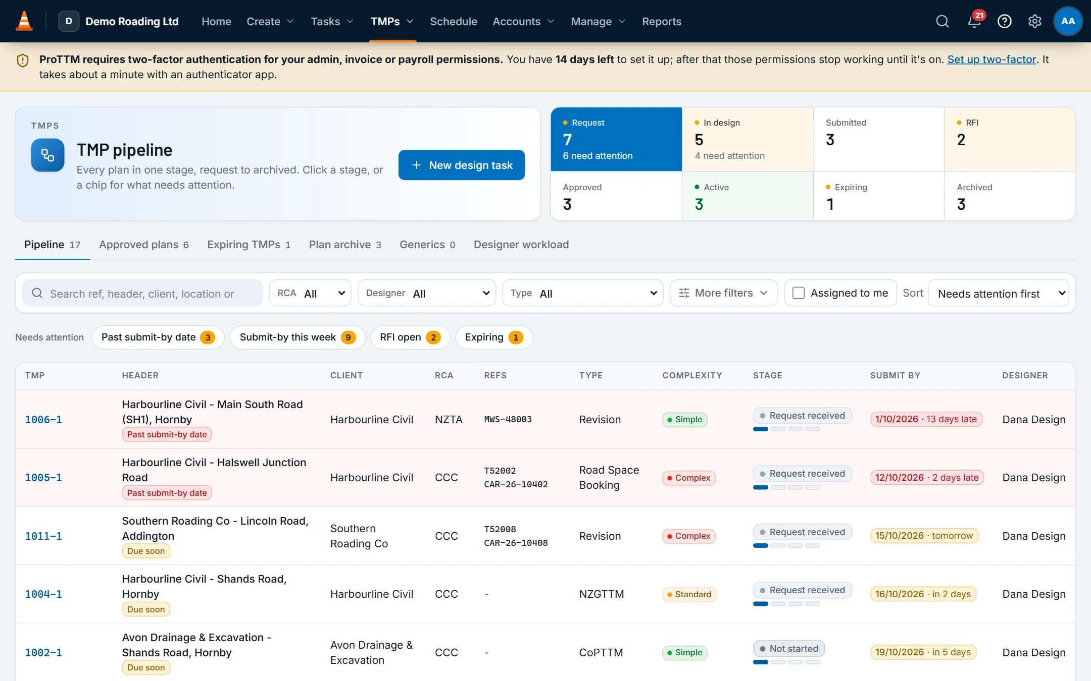 TTM software features: from TMP request to invoice | ProTTM